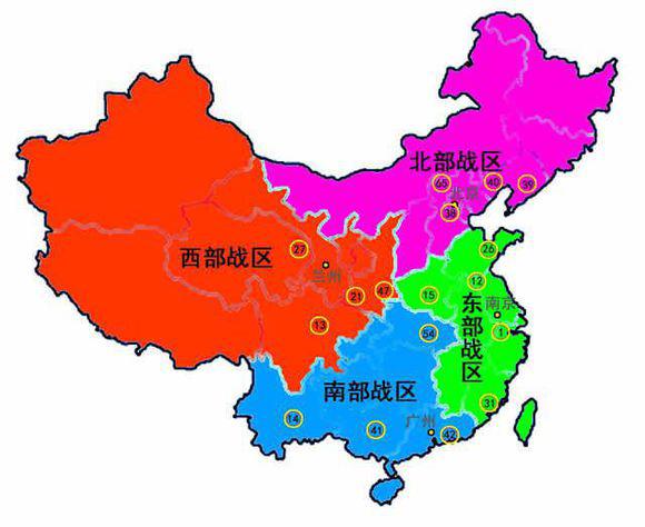 中国五大战区及其涵盖的省份与地区概述,中国五大战区及其涵盖地域概览