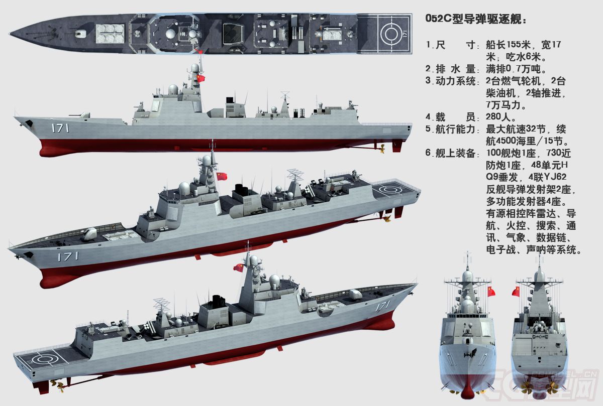 关于中国海军052C型导弹驱逐舰的数量问题，中国海军052C型导弹驱逐舰数量揭秘